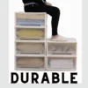 Modern Big Storage Durable White  Transparent Clothes Plastic Drawer Cabinet Stackable