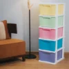 5 Tier Plastic Drawer Cabinet Storage Rack Cupboard for Clothes Wardrobe Organizer Random Color