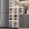 Foldable Slim Gap Storage Cabinet 20CM Moving Rack Narrow Organizer Storage Cabinet With Wheels