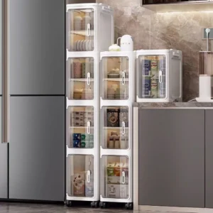 Foldable Slim Gap Storage Cabinet 20CM Moving Rack Narrow Organizer Storage Cabinet With Wheels
