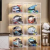 Dustproof Full Transparent Helmet Box Large doll display box Blind box display stand Stackable collection box