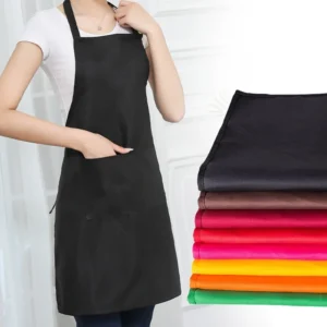Hang Neck Apron Kitchen Chef 2 Pockets Waterproof Adjustable Waist Size Oil Protection Washable