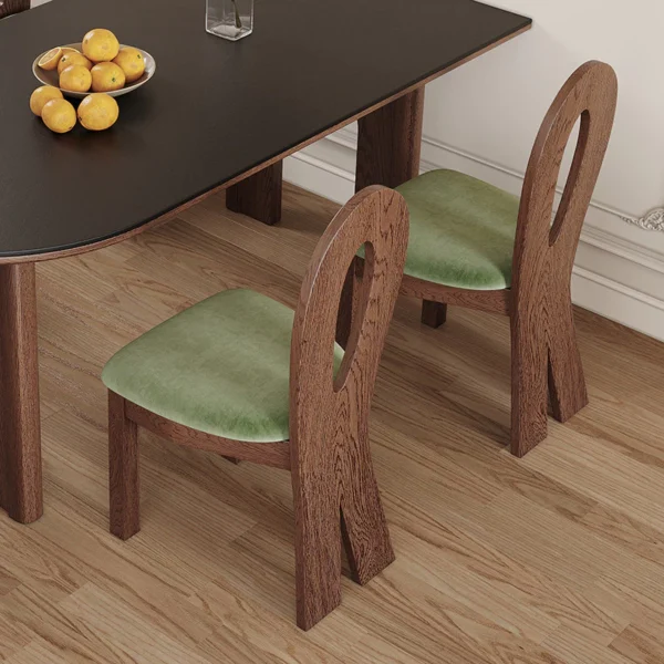 French Vintage Dining Chair  Nordic Mermaid Makeup Backrest Chair  Dressing Chair  Solid Wood Chair