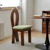 French Vintage Dining Chair  Nordic Mermaid Makeup Backrest Chair  Dressing Chair  Solid Wood Chair