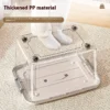 Transparent Storage Box With Wheels and Lid Stackable Storage Box
