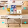 Transparent Storage Box With Wheels and Lid Stackable Storage Box