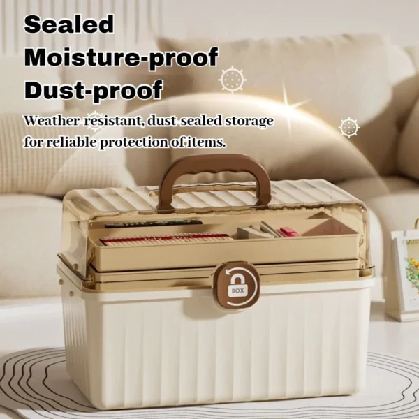 Portable Medicine Box Plastic First Aid Kit Transparent Storage Box Household Emergency Care Box