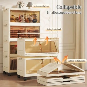 Value Combo Double Doors Storage Box Stackable Foldable Multipurpose Storage Cabinet